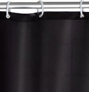 Kleine Wolke Zasłona prysznicowa, tekstylna, kolor czarny, 180x200 cm, WENKO 13