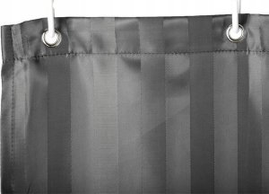 Kleine Wolke Zasłona prysznicowa, tekstylna, kolor czarny, 180x200 cm, WENKO 2