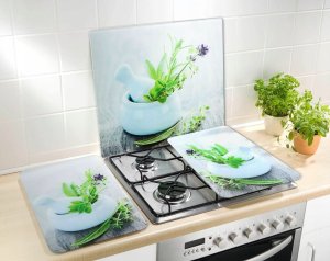 Wenko Szklana płyta ochronna HERB GARDEN na kuchenkę – duża, WENKO 6