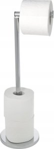 Wenko Stojak na papier toaletowy z uchwytem, kolor srebrny - 2w1, WENKO 2