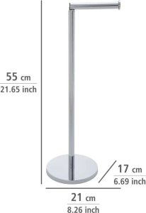 Wenko Stojak na papier toaletowy z uchwytem, kolor srebrny - 2w1, WENKO 5