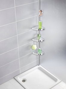 Wenko Narożna półka łazienkowa Premium Edge Shiny, 3 poziomy, lusterko, teleskopowa, WENKO 5