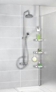 Wenko Narożna półka łazienkowa Premium Edge Shiny, 3 poziomy, lusterko, teleskopowa, WENKO 6