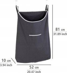 Kosz na pranie Wenko Torba na pranie, ubrania CANGURO GREY, zawieszana na drzwi, WENKO 5