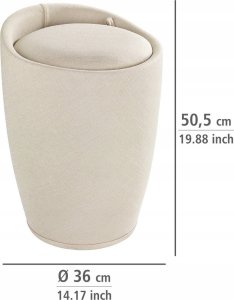 Kosz na pranie Wenko Pufa CANDY BEIGE - kosz na pranie, 2 w 1, WENKO 2