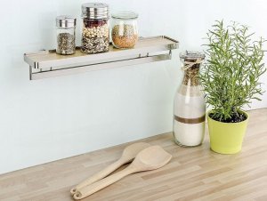 Orion Półka kuchenna na przyprawy z relingiem Bamboo Premium, WENKO 2