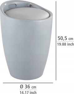 Wenko Pufa CANDY GREY - kosz na pranie, 2 w 1 , WENKO 4