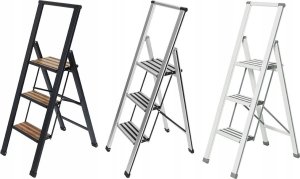 Wenko Aluminiowa drabina, 3-stopniowa - kolor biały, WENKO 8
