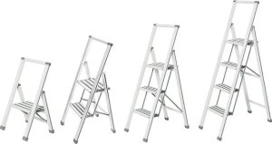 Wenko Aluminiowa drabina, 3-stopniowa - kolor biały, WENKO 9
