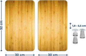Wenko Szklane płyty ochronne WOODEN LOOK na kuchenkę – 2 sztuki, WENKO 6