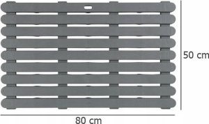 Wenko Antypoślizgowa podkładka do wanny, brodzika, basenu, sauny, antypoślizgowa powierzchnia, prostokątna, tworzywo sztuczne,kolor szary, 2