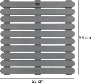 Wenko Antypoślizgowa podkładka do wanny, brodzika, basenu, sauny, kolor szary, tworzywo sztuczne, antypoślizgowa powierzchnia, kwadratowa 7