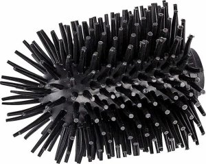 Wenko Szczotka toaletowa z silikonową główką oraz z pojemnikiem półzamkniętym z wysokiej jakości ceramiki, kolor czarny, marka WENKO 2