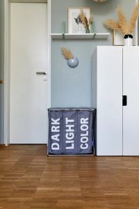 Kosz na pranie Wenko Praktyczny kosz na pranie Trio Top , kolor szary, pojemność 118 litrów, 3 komory na pranie, składany, marka WENKO 7