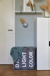 Kosz na pranie Wenko Praktyczny kosz na pranie Trio Top , kolor szary, pojemność 118 litrów, 3 komory na pranie, składany, marka WENKO 8