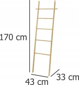 Aloss Drabina do wieszania ręczników BAHARI, bambusowa drabinka na ręczniki,  WENKO 4
