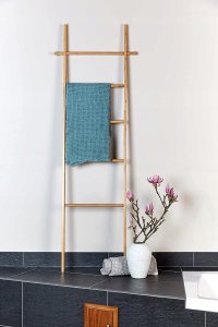 Aloss Drabina do wieszania ręczników BAHARI, bambusowa drabinka na ręczniki,  WENKO 6