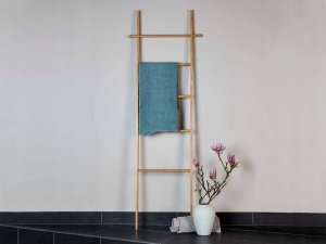 Aloss Drabina do wieszania ręczników BAHARI, bambusowa drabinka na ręczniki,  WENKO 8
