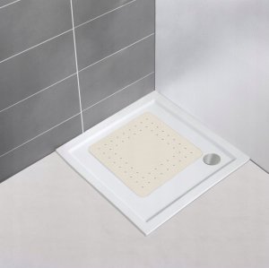 Wenko Kwadratowa, kauczukowa mata pod prysznic Mirasol Beige, 54x54 cm, z przyssawkami od spodu oraz z antypoślizgową strukturą, marka WENKO 5