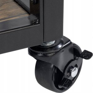 Wenko Wózek kuchenny Rustico, kolor drewna orzechowego, uchwyt na butelki, 3 poziomowy, z 4 kółkami i hamulcem postojowym, marka WENKO 9