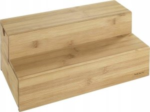 Wenko Bambusowy organizer na kawy i herbaty, brązowy, przegródki, 2 poziomy, wysuwany, antypoślizgowe nóżki, marka WENKO 2