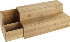 Wenko Bambusowy organizer na kawy i herbaty, brązowy, przegródki, 2 poziomy, wysuwany, antypoślizgowe nóżki, marka WENKO 4