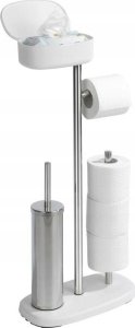 Wenko Stojak na papier i szczotkę wc z półką i koszem RIVAZZA, 4w1, biały, WENKO 9