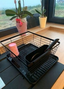 Wenko Ociekacz na naczynia DRIP, 36 x 30 cm, czarny, WENKO 11