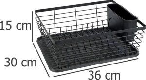 Wenko Ociekacz na naczynia DRIP, 36 x 30 cm, czarny, WENKO 7