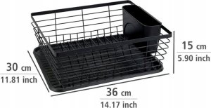 Wenko Ociekacz na naczynia DRIP, 36 x 30 cm, czarny, WENKO 9