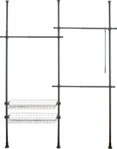 Wenko Teleskopowy system do garderoby HERKULES BASIC, podwójny, kolor czarny, WENKO 2