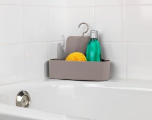 Wenko Półka prysznicowa z haczykiem BARCELONA, 26 x 9 x 24 cm, brązowa, WENKO 2