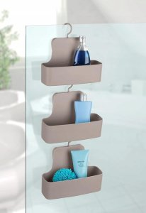 Wenko Półka prysznicowa z haczykiem BARCELONA, 26 x 9 x 24 cm, brązowa, WENKO 7