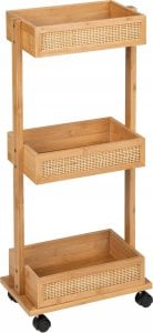 Wenko Regał łazienkowy ALLEGRE BAMBOO, mobilny, 3 półki, WENKO 1