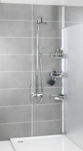 Galicja Teleskopowa półka łaziekowa pod prysznic PURIO, narożna, 3 poziomy, WENKO 7