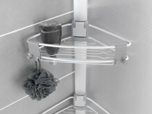Galicja Teleskopowa półka łaziekowa pod prysznic PURIO, narożna, 3 poziomy, WENKO 8