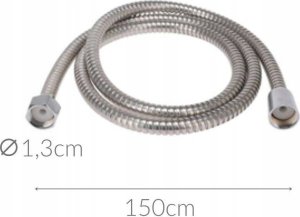 Wąż prysznicowy Bathroom Solutions Wąż prysznicowy wannowy ze stali nierdzewnej, 150 cm, gwint 1/2 3