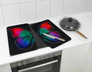 Wenko Szklane płyty ochronne BUTTERFLY BY NIGHT - 2 sztuki, WENKO 3