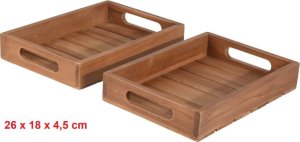 Home Styling Collection Zestaw tac dekoracyjnych TEAK, 3 elementy 5