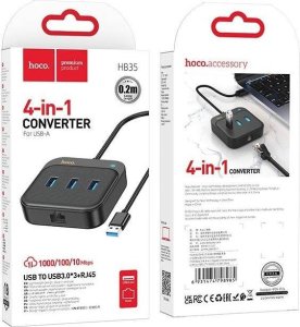 HUB USB Hoco HOCO adapter HUB 4w1 USB A HB35 1,2 m czarny 9
