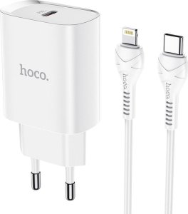 Ładowarka Hoco HOCO ładowarka sieciowa Typ C + kabel Typ C do Lightning PD 20W N14 biała 1