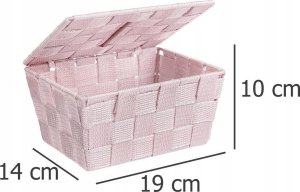 Wenko Organizer z pokrywką ADRIA PINK, pojemnik łazienkowy, WENKO 8