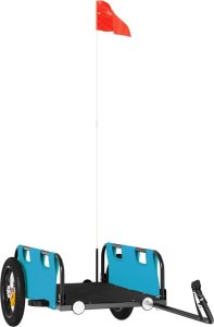 vidaXL vidaXL Przyczepka rowerowa, niebieska, tkanina Oxford i żelazo 2