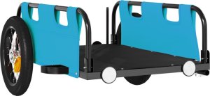 vidaXL vidaXL Przyczepka rowerowa, niebieska, tkanina Oxford i żelazo 4