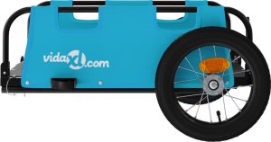 vidaXL vidaXL Przyczepka rowerowa, niebieska, tkanina Oxford i żelazo 6