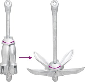 vidaXL vidaXL Składana kotwica, srebrna, 6 kg, żeliwo ciągliwe 6