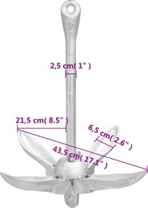vidaXL vidaXL Składana kotwica, srebrna, 6 kg, żeliwo ciągliwe 9