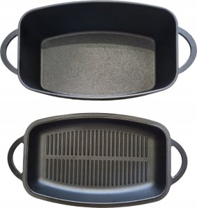 KRISBERG BRYTFANNA ŻELIWNA Z PATELNIĄ GRILL 3.8L 31CM KRISBERG KS-2570 2