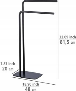 Wenko Wieszak na ręczniki z 2 szczebelkami, czarny, IRIA, WENKO 3