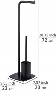 Wenko Szczotka do WC z uchwytem na papier toaletowy, czarna, IRIA, WENKO 3